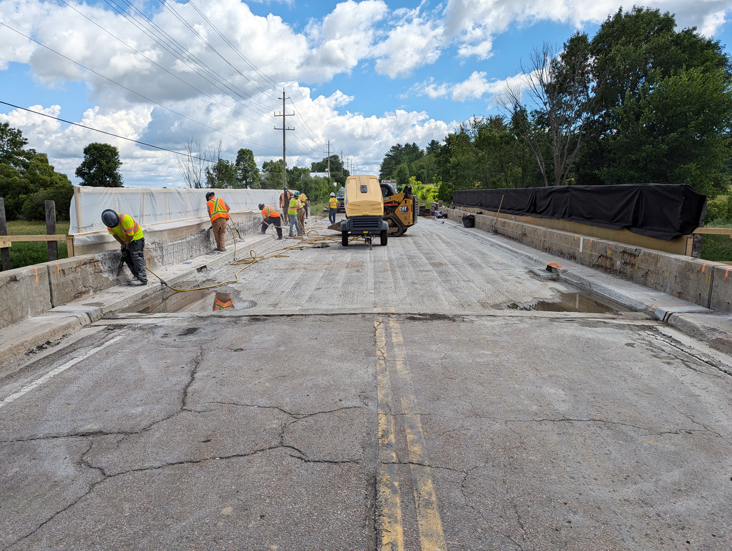 Crew working on bridge repairs - Peter Black Bridge Laurentian Valley
