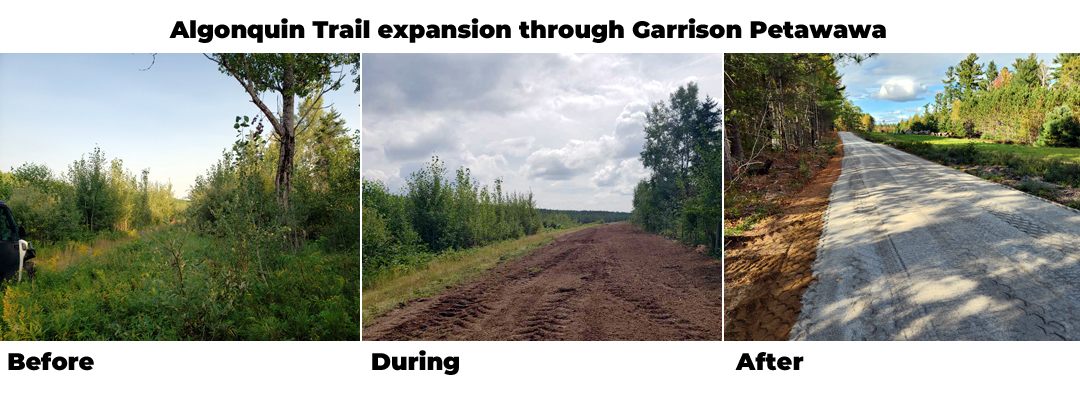 Algonquin Trail expansion through Garrison Petawawa - before, during and after