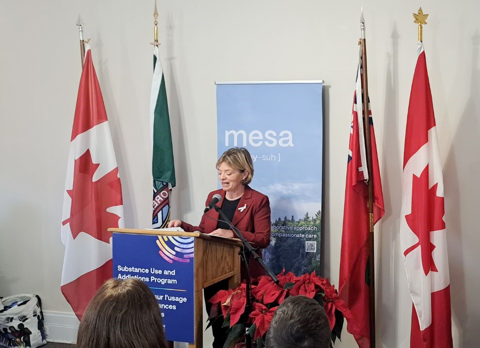 Parliamentary Secretary Élisabeth Brière speaking at funding announcement