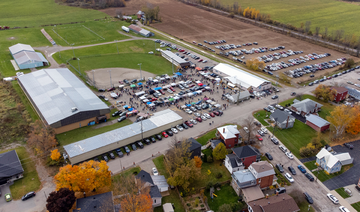 aerial view of Taste of the Valley event in Cobden 