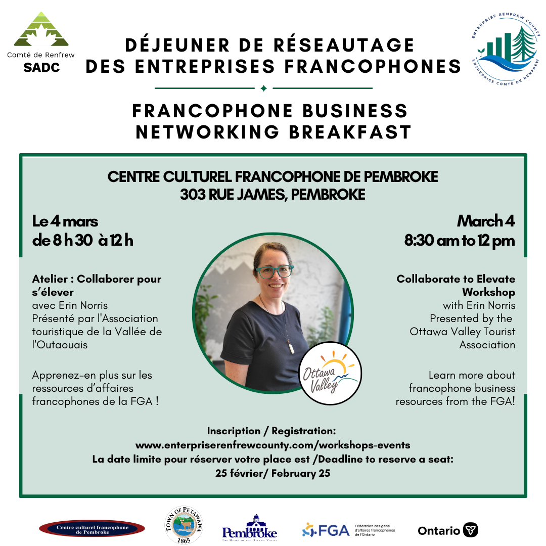 Event poster about Francophone Breakfast